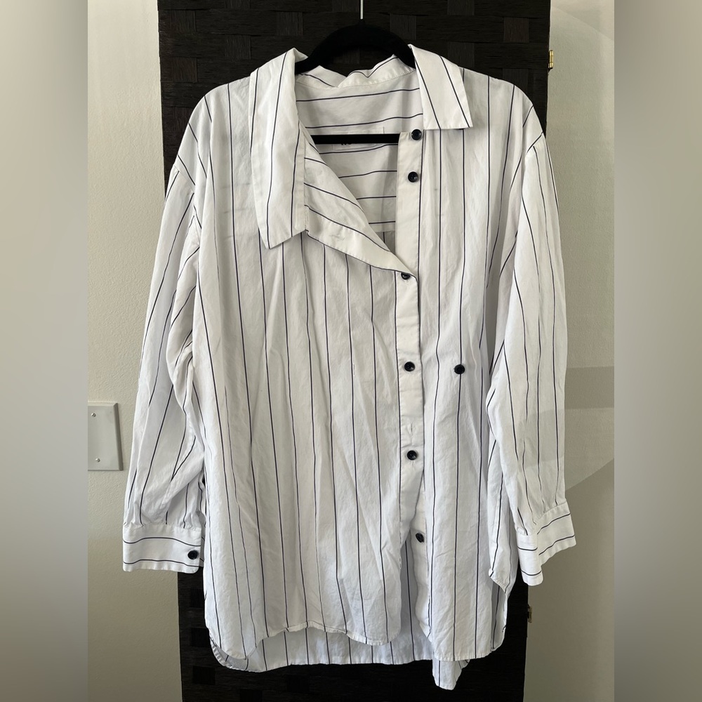 Roucha asymmetrical button down